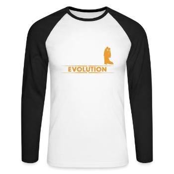 Wedding - evolution - Unisex Long Sleeve Baseball T-Shirt - white/black - Front - Nik (191cm)