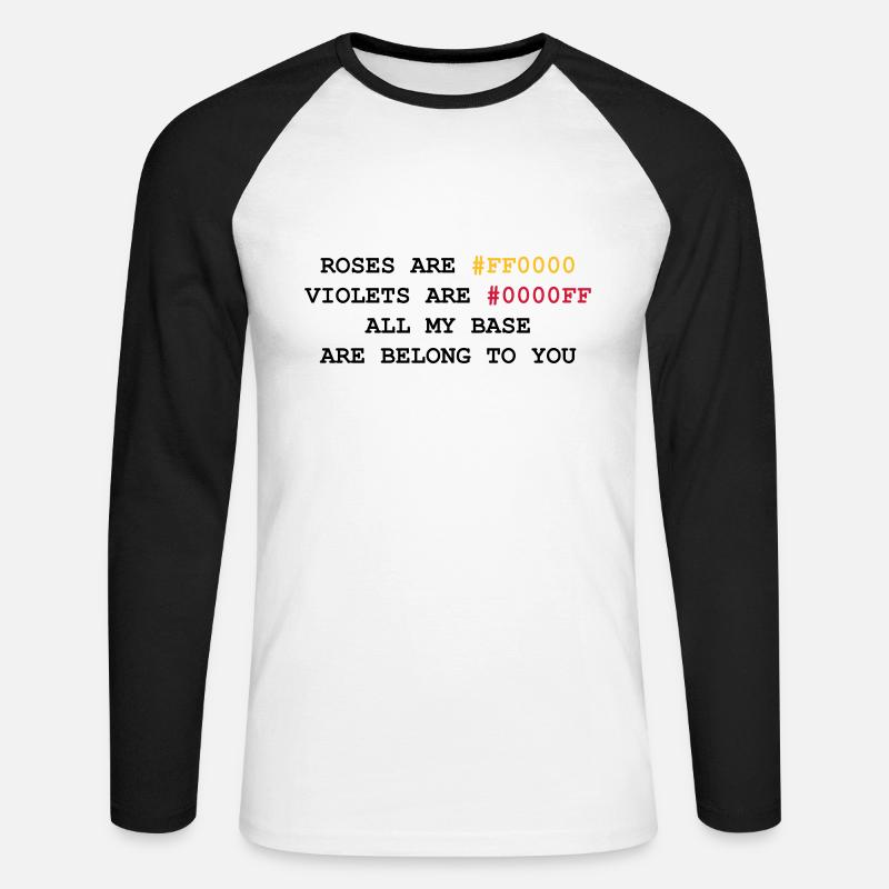 NERD HUMOR: Liebesbrief - Unisex Baseballshirt langarm - Weiß/Schwarz