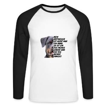 Familie - Unisex Baseballshirt langarm - Weiß/Schwarz - Vorne - Nik (191cm)