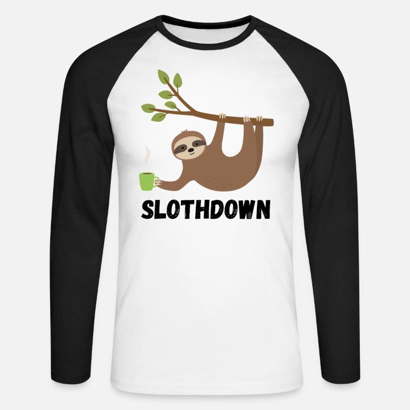 Slothdown - Unisex Baseballshirt langarm - Weiß/Schwarz