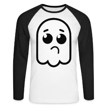 Symbol Minimalism - Unisex Long Sleeve Baseball T-Shirt - white/black - Front - Nik (191cm)