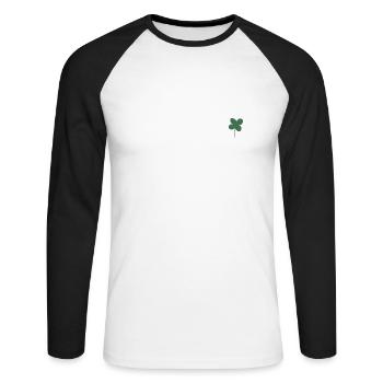 Lucky clover - Unisex Long Sleeve Baseball T-Shirt - white/black - Front - Nik (191cm)