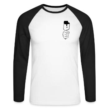 Envie de glace. - T-shirt baseball manches longues Homme - blanc/noir - Devant - Nik (191cm)
