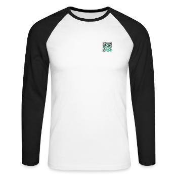schwarz-grün - Unisex Baseballshirt langarm - Weiß/Schwarz - Vorne - Nik (191cm)