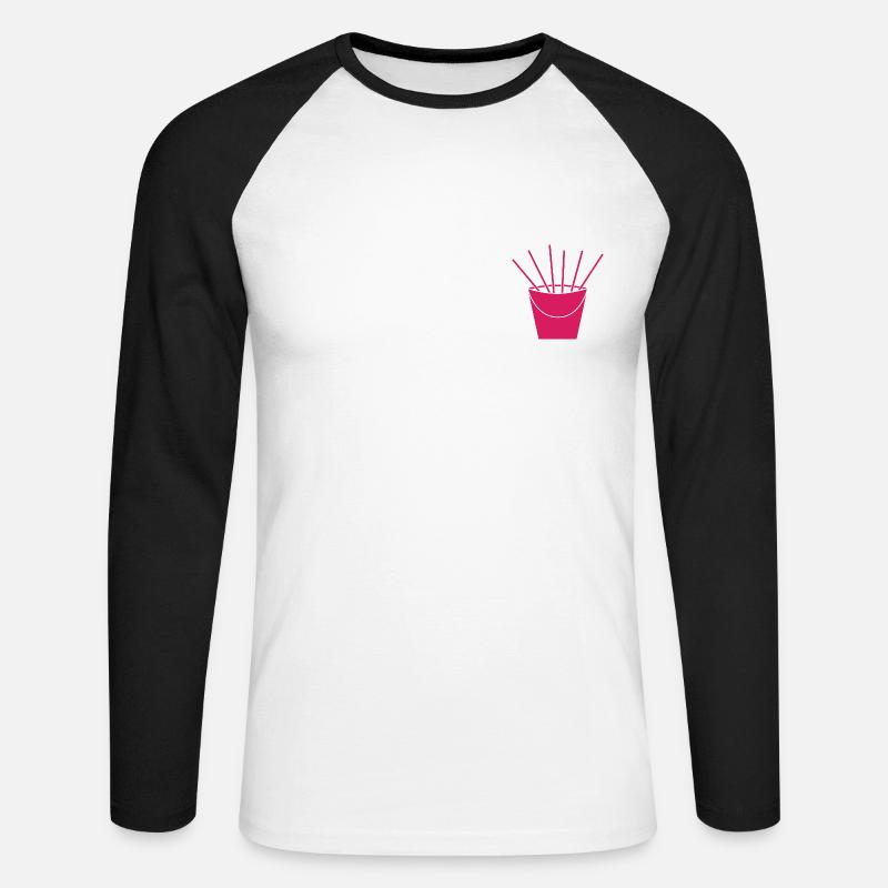 Mallorca - Team Sangria - Brustlogo - Unisex Baseballshirt langarm - Weiß/Schwarz