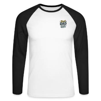Best Dad ever - Unisex Baseballshirt langarm - Weiß/Schwarz - Vorne - Nik (191cm)