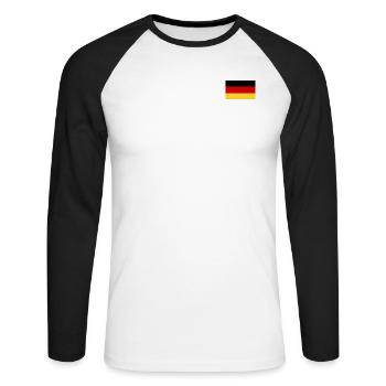 German Flag - Unisex Long Sleeve Baseball T-Shirt - white/black - Front - Nik (191cm)