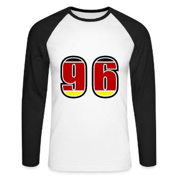 96 Numéro Allemagne Jersey - T-shirt baseball manches longues Homme - blanc/noir - Devant - Nik (191cm)