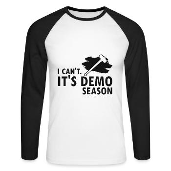Conception de démolition et de rénovation de maisons - T-shirt baseball manches longues Homme - blanc/noir - Devant - Nik (191cm)