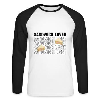 Sandwich Cheese Love Food Fast Food - Unisex Long Sleeve Baseball T-Shirt - white/black - Front - Nik (191cm)