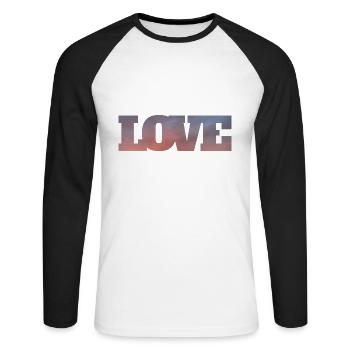 Clouds in the inscription love - Unisex Long Sleeve Baseball T-Shirt - white/black - Front - Nik (191cm)