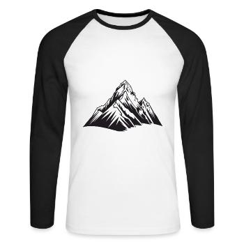 Mountains Symbol - Unisex Long Sleeve Baseball T-Shirt - white/black - Front - Nik (191cm)