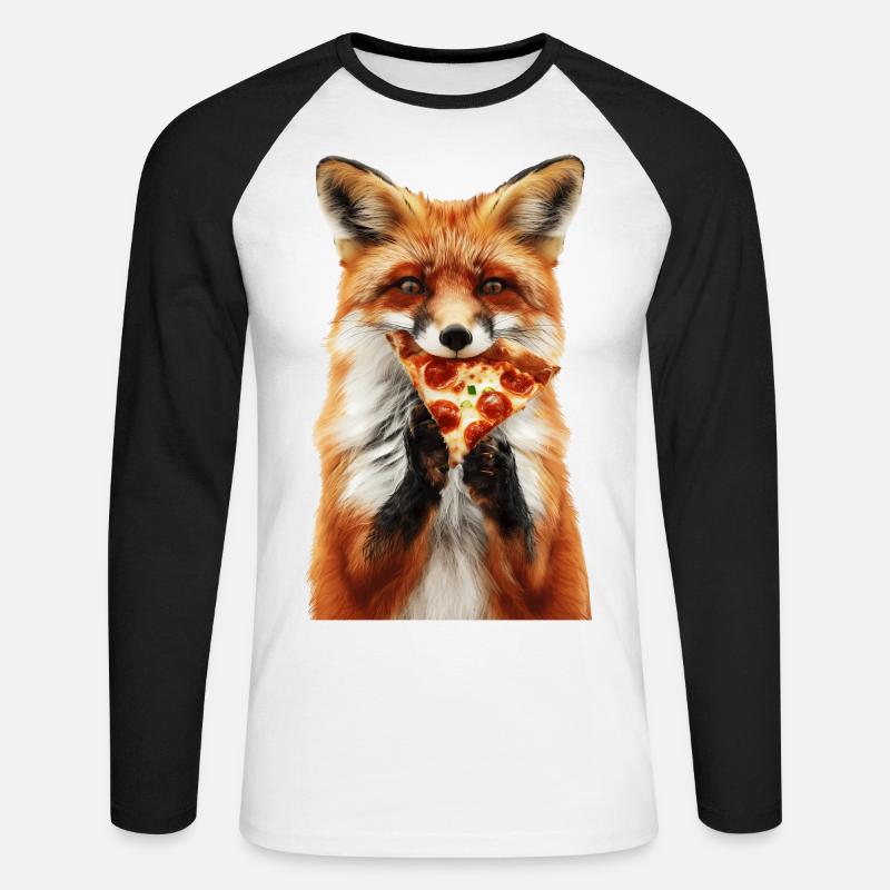 Fuchs - Unisex Baseballshirt langarm - Weiß/Schwarz