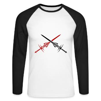 Sword Element - Unisex Long Sleeve Baseball T-Shirt - white/black - Front - Nik (191cm)
