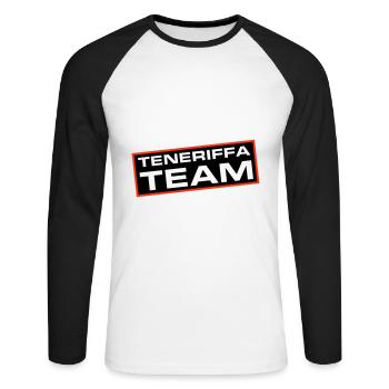 L’équipe de Tenerife - T-shirt baseball manches longues Homme - blanc/noir - Devant - Nik (191cm)