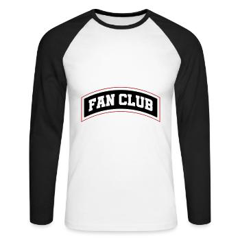 Fan Club Member - Unisex Long Sleeve Baseball T-Shirt - white/black - Front - Nik (191cm)