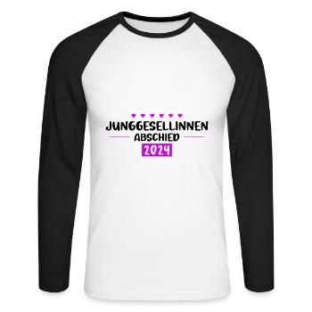 Jga 2024 Junggesellinnenabschied - Unisex Baseballshirt langarm - Weiß/Schwarz - Vorne - Nik (191cm)