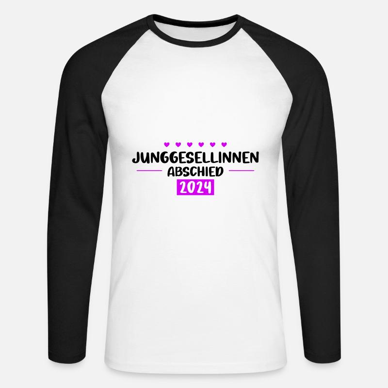 Jga 2024 Junggesellinnenabschied - Unisex Baseballshirt langarm - Weiß/Schwarz