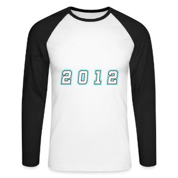 Numéro de l’année 2012 - T-shirt baseball manches longues Homme - blanc/noir - Devant - Nik (191cm)