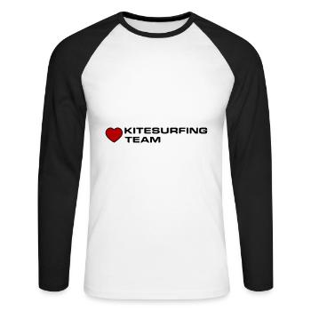 L’équipe de kitesurf Heart - T-shirt baseball manches longues Homme - blanc/noir - Devant - Nik (191cm)
