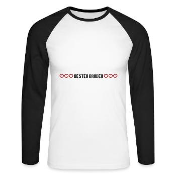 Bester Bruder Herz Liebe - Unisex Baseballshirt langarm - Weiß/Schwarz - Vorne - Nik (191cm)