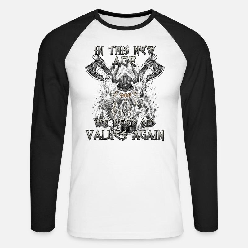 Walhalla Erbe Geschenk einer Kriegerkultur - Unisex Baseballshirt langarm - Weiß/Schwarz