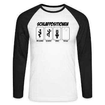 Bäcker Geschenk Schichtarbeiter Bäcker - Unisex Baseballshirt langarm - Weiß/Schwarz - Vorne - Nik (191cm)