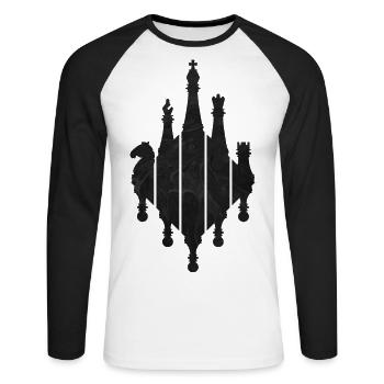 CHESS CHESS GAME - Unisex Long Sleeve Baseball T-Shirt - white/black - Front - Nik (191cm)