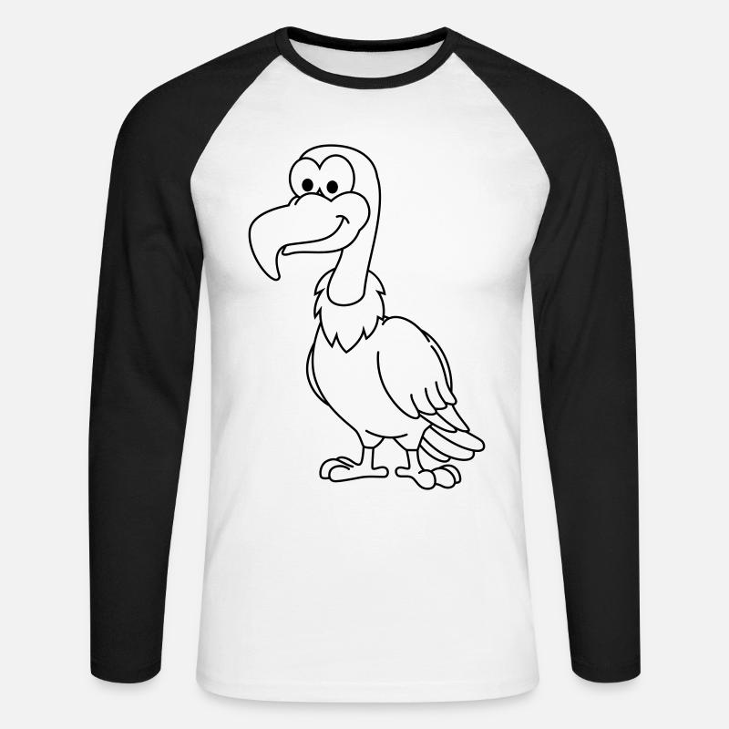 Geier Comic Tier - Unisex Baseballshirt langarm - WeiĂź/Schwarz