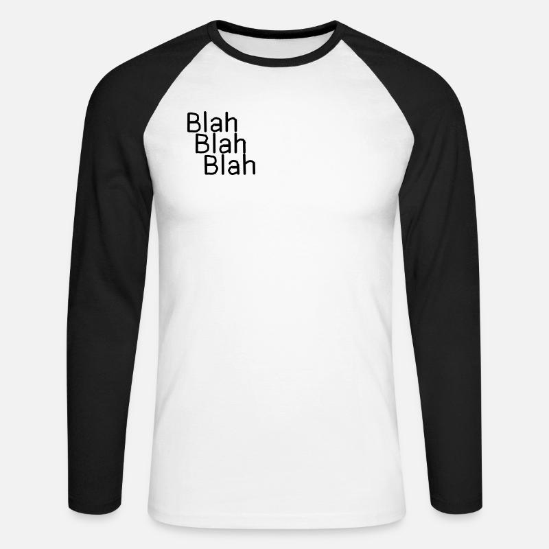 Blah Blah Blah - Unisex Baseballshirt langarm - Weiß/Schwarz