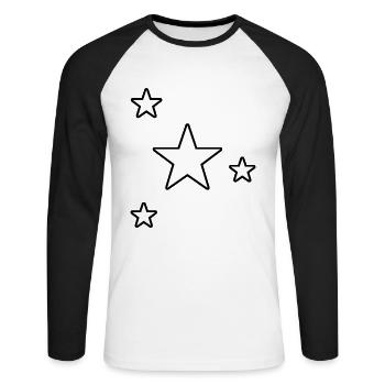 Stars Star Star Gift Starry Sky - Unisex Long Sleeve Baseball T-Shirt - white/black - Front - Nik (191cm)