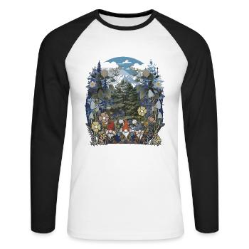Forest Dweller, Wilderness, Fantasy, Mythical Creature, Nature, Child - Unisex Long Sleeve Baseball T-Shirt - white/black - Front - Nik (191cm)