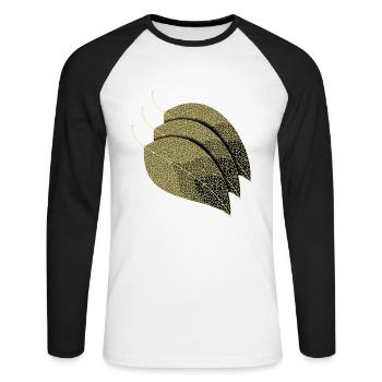 Feuilles décoratives - T-shirt baseball manches longues Homme - blanc/noir - Devant - Nik (191cm)
