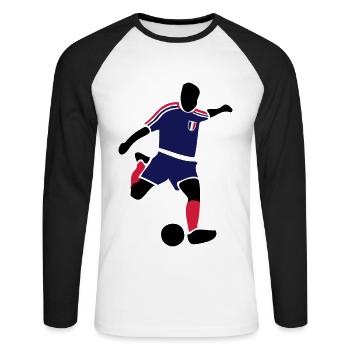 Soocer - France - T-shirt baseball manches longues Homme - blanc/noir - Devant - Nik (191cm)