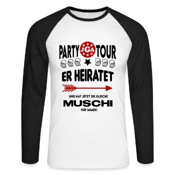 Jga Er heiratet Die gleiche Muschi für immer - Unisex Baseballshirt langarm - Weiß/Schwarz - Vorne - Nik (191cm)