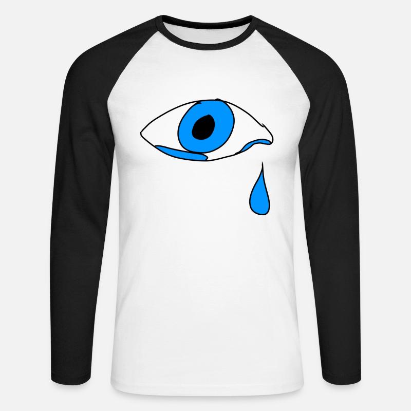 Eye Tear Cry - Unisex Long Sleeve Baseball T-Shirt - white/black