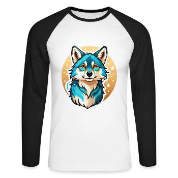 Wolf Fantasy Illustration - Unisex Long Sleeve Baseball T-Shirt - white/black - Front - Nik (191cm)