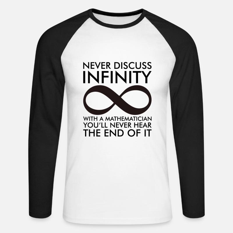 Simbolo dell'infinito matematico che dice regalo - Maglia da baseball a manica lunga da uomo - bianco/nero