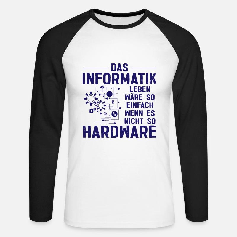 Informatik Hardware Programmierer Geschenk - Unisex Baseballshirt langarm - Weiß/Schwarz