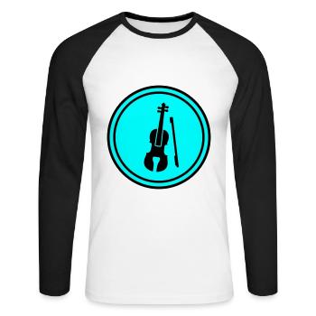 Icône de violon - T-shirt baseball manches longues Homme - blanc/noir - Devant - Nik (191cm)