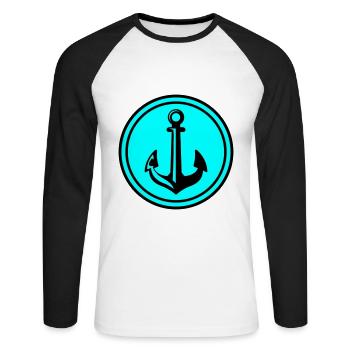 Anchor Icon Icon - Unisex Long Sleeve Baseball T-Shirt - white/black - Front - Nik (191cm)
