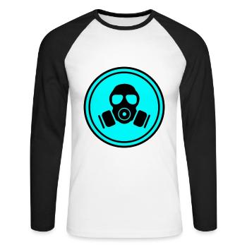Gasmaske Symbol - Unisex Baseballshirt langarm - Weiß/Schwarz - Vorne - Nik (191cm)