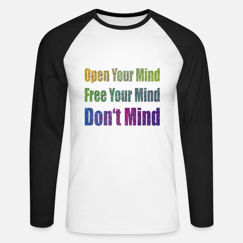 Don't Mind - Unisex Baseballshirt langarm - Weiß/Schwarz