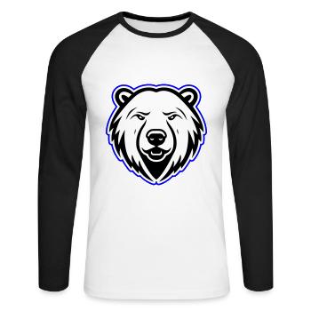 Tête d’ours polaire Ours polaire - T-shirt baseball manches longues Homme - blanc/noir - Devant - Nik (191cm)