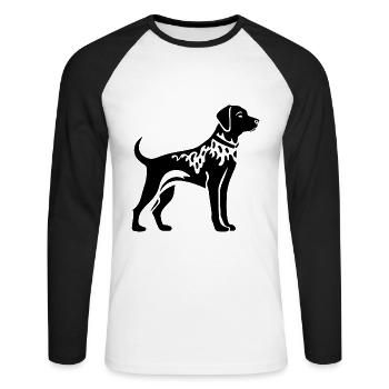 Dalmatian Dog - Unisex Long Sleeve Baseball T-Shirt - white/black - Front - Nik (191cm)