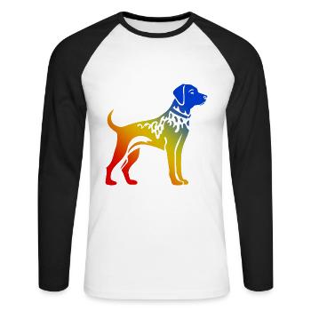 Dalmatian Dog Colorful - Unisex Long Sleeve Baseball T-Shirt - white/black - Front - Nik (191cm)