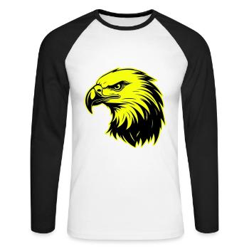 Adler Kopf Porträt Symbol - Unisex Baseballshirt langarm - Weiß/Schwarz - Vorne - Nik (191cm)