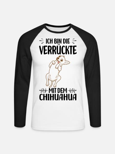 Chihuahua - Unisex Baseballshirt langarm - Weiß/Schwarz