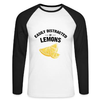 Limonade Limonade Limonade Limonade Stand Design - T-shirt baseball manches longues Homme - blanc/noir - Devant - Nik (191cm)