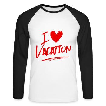 I love holidays - Unisex Long Sleeve Baseball T-Shirt - white/black - Front - Nik (191cm)